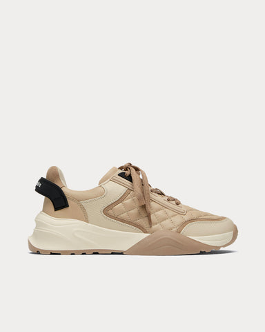 Uterqüe Quilted Leather Two-Tone Low Top Sneakers