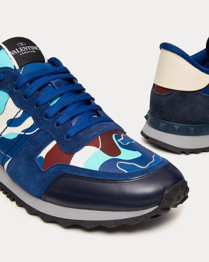 Valentino Men's Camouflage Rockrunner Blue Light Blue Cherry