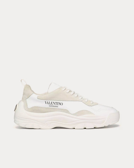 Valentino Gumboy Calfskin White Low Top Sneakers - 1