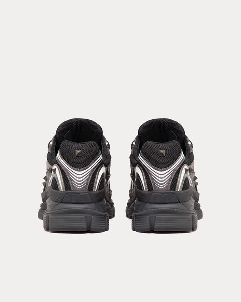MS-2960 Fabric & Calfskin Black Low Top Sneakers
