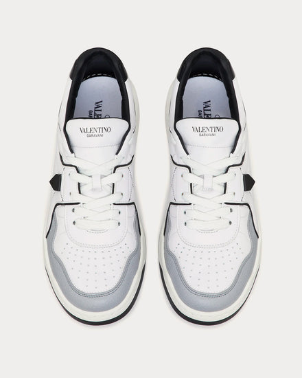 Valentino One Stud Calfskin White / Black Low Top Sneakers - 3