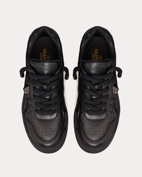 One Stud Nappa Leather Black Low Top Sneakers