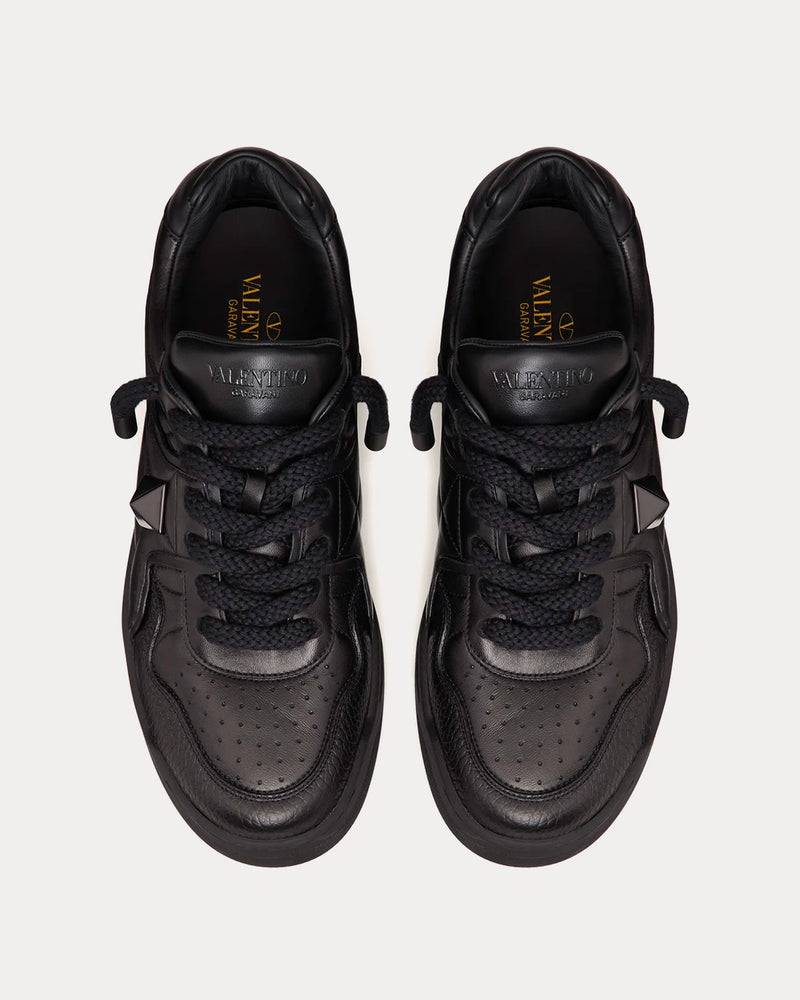 Valentino One Stud Nappa Leather Black Low Top Sneakers - 2