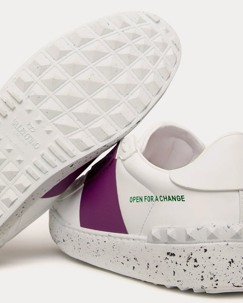 Valentino Open For A Change Bio-Based Material White / Sunset Purple Low Top Sneakers - 5