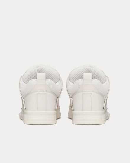 Valentino Open Skate Calfskin with Patent Leather Band White / Coral Low Top Sneakers - 4
