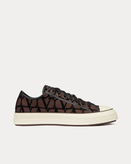 Valentino Toile Iconographe Totaloop Fondant / Black Low Top Sneakers - 1
