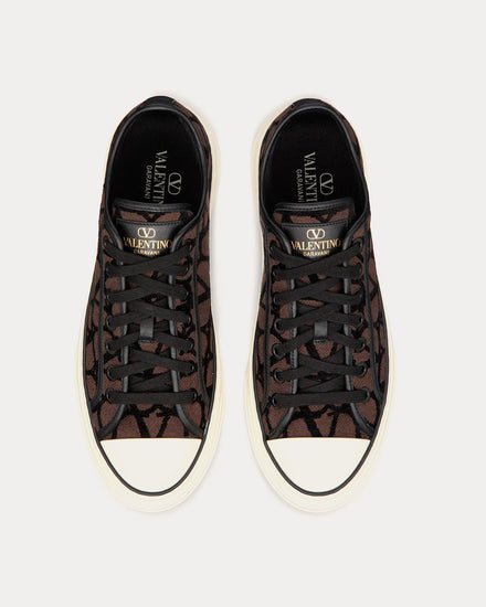 Valentino Toile Iconographe Totaloop Fondant / Black Low Top Sneakers - 2