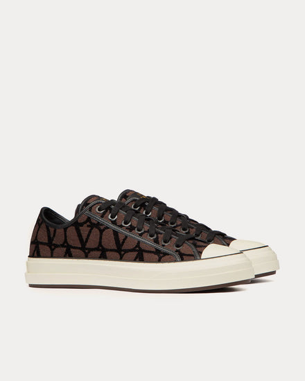 Valentino Toile Iconographe Totaloop Fondant / Black Low Top Sneakers - 3