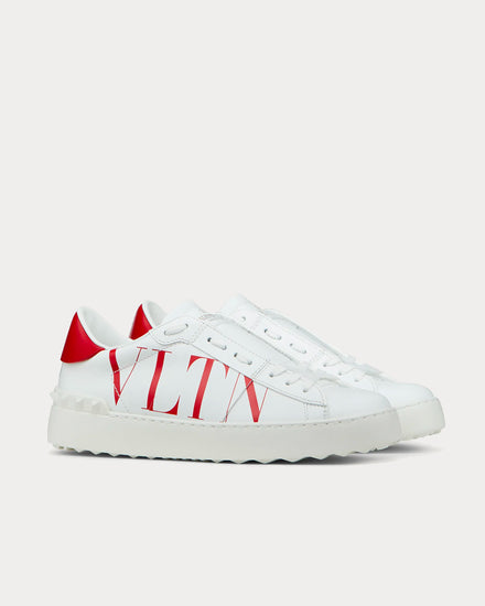 Valentino VLTN Open Sneaker in Calfskin Leather White / Pure Red  Low Top Sneakers - 2