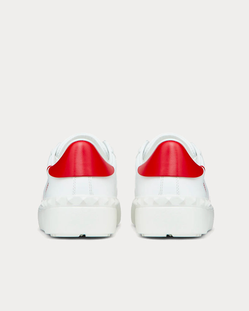 Valentino VLTN Open Sneaker in Calfskin Leather White / Pure Red  Low Top Sneakers - 4