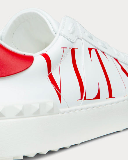 Valentino VLTN Open Sneaker in Calfskin Leather White / Pure Red  Low Top Sneakers - 5