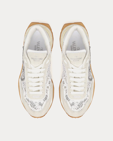Valentino Lacerunner Lace & Mesh White Low Top Sneakers - 2