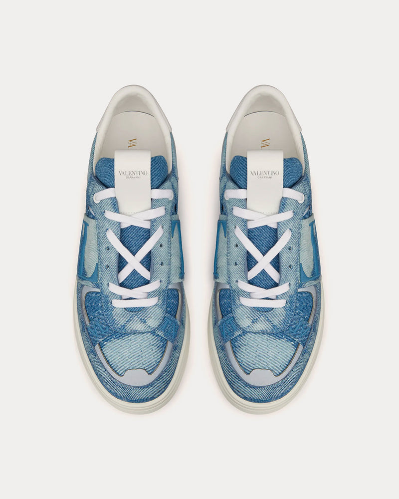 Valentino VL7N Denim Light Blue / White Low Top Sneakers - 2