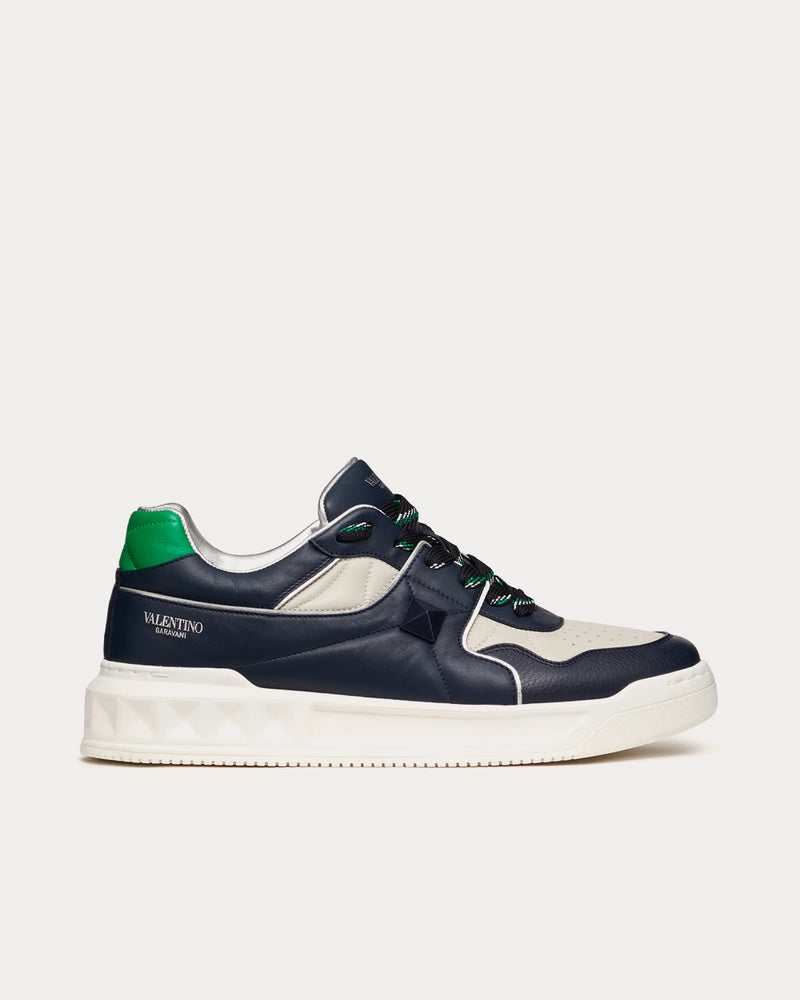 Valentino One Stud Marine / White Low Top Sneakers - 1