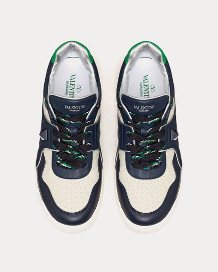 Valentino One Stud Marine / White Low Top Sneakers - 2