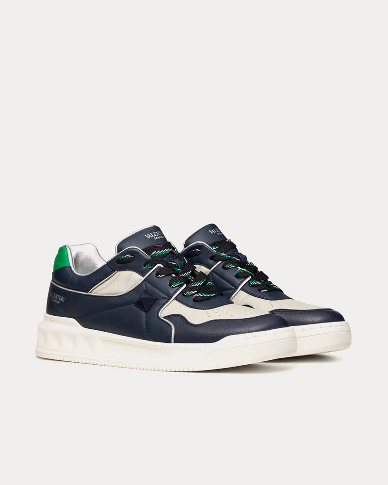 Valentino One Stud Marine / White Low Top Sneakers - 3