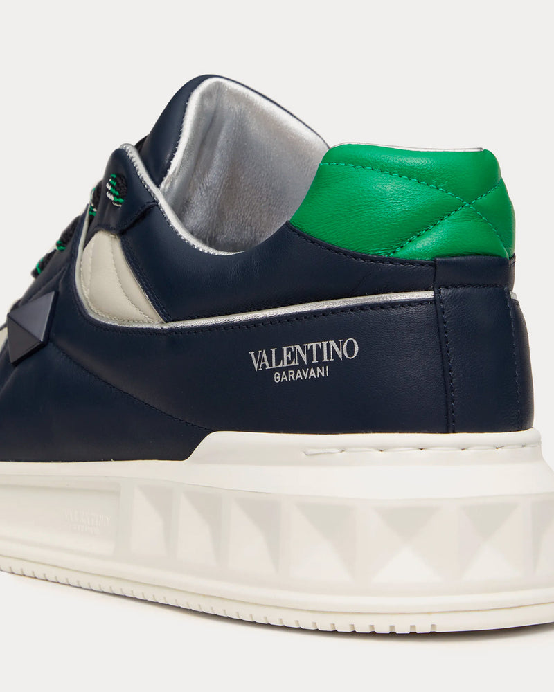 Valentino One Stud Marine / White Low Top Sneakers - 4