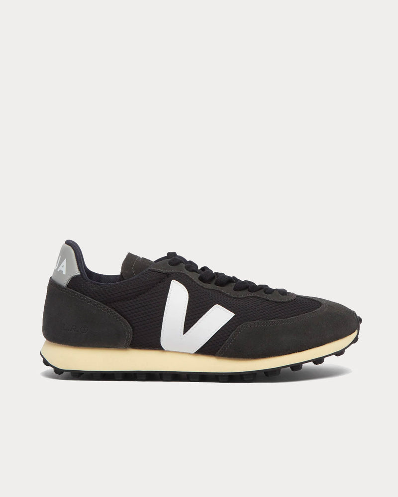 Veja Rio Branco Suede-Panelled Black Low Top Sneakers - 1