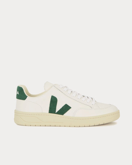 Veja V-12 White / Dark Green Low Top Sneakers - 1