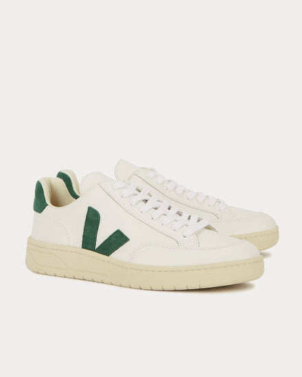 Veja V-12 White / Dark Green Low Top Sneakers - 2