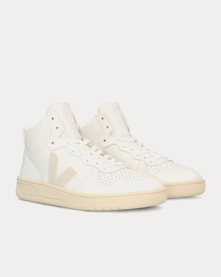 Veja V-15 Leather White Natural High Top Sneakers - 3