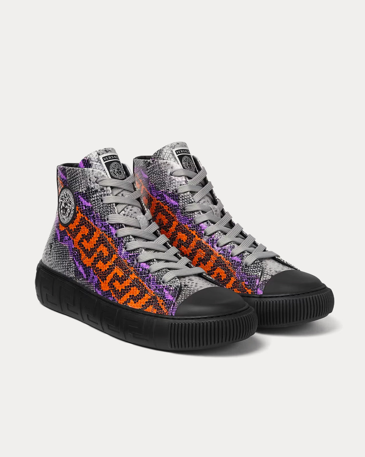 Versace Men's Greca Python Greca Print High Top Sneakers & Trainers