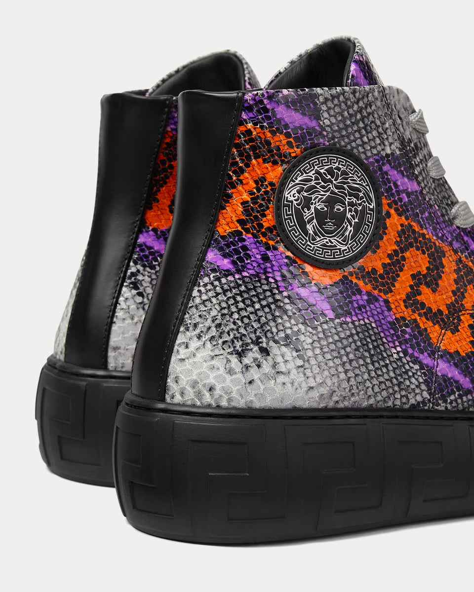 versace python logo Images High Quality Grahic Versace Greca Python Greca Print High Top Sneakers - Sneak in Peace