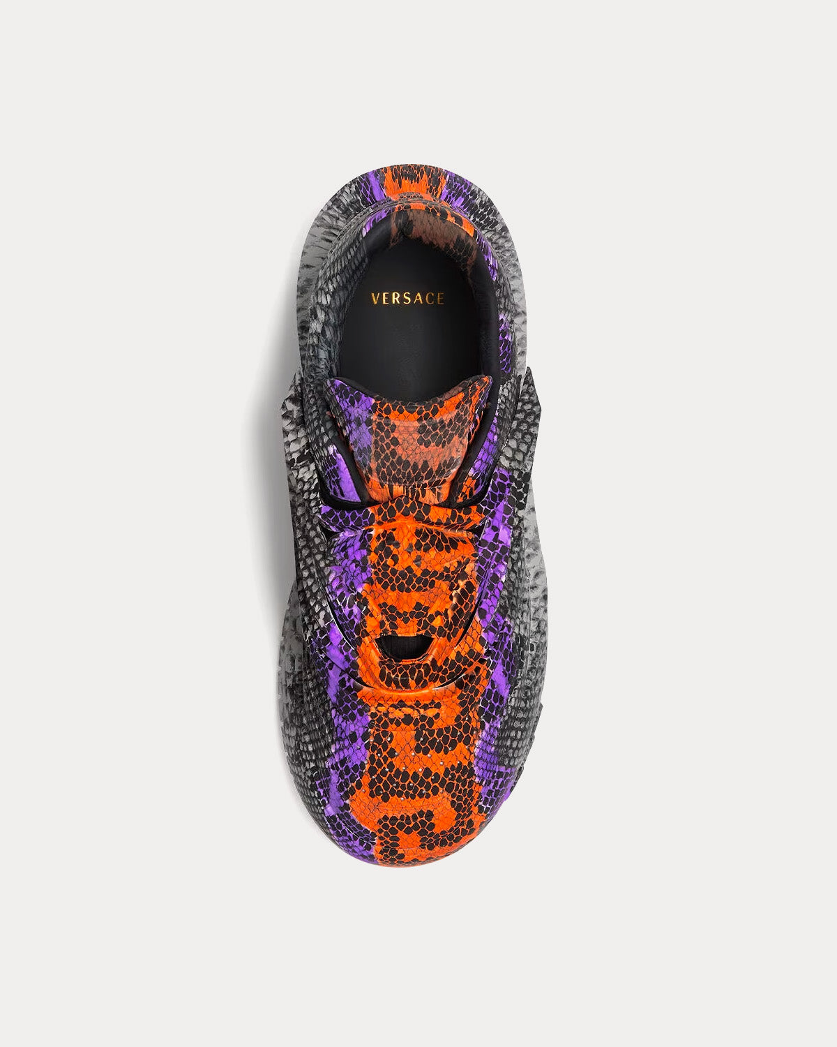 versace python logo Images High Quality Grahic Versace Men's Odissea Python Greca Print Low Top Sneakers