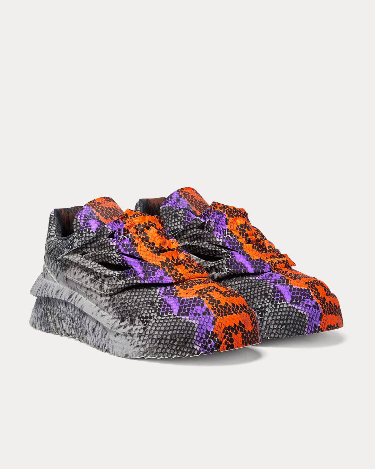 versace python logo Images High Quality Grahic Versace Men's Odissea Python Greca Print Low Top Sneakers