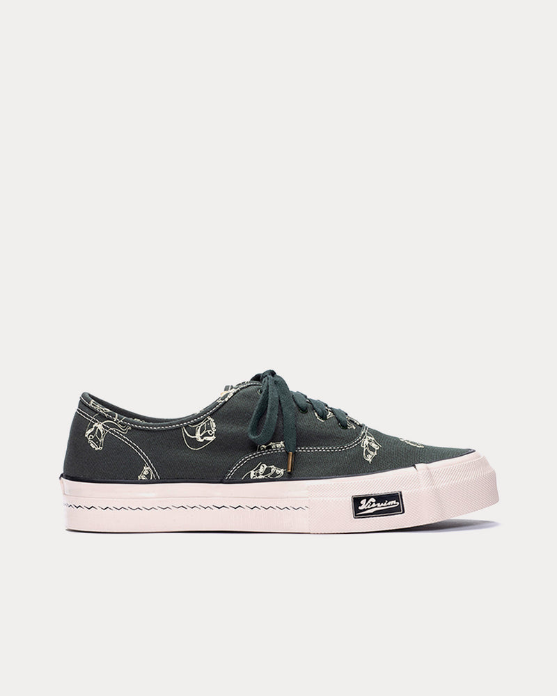Visvim Men's Logan Deck Low Roadster Green Low Top Sneakers