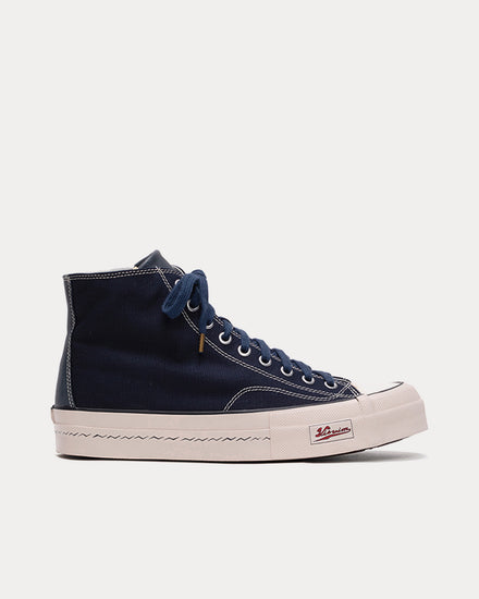 Visvim Men's Skagway Hi Patten Navy High Top Sneakers Visvim Men's Skagway Hi Patten Navy High Top Sneakers