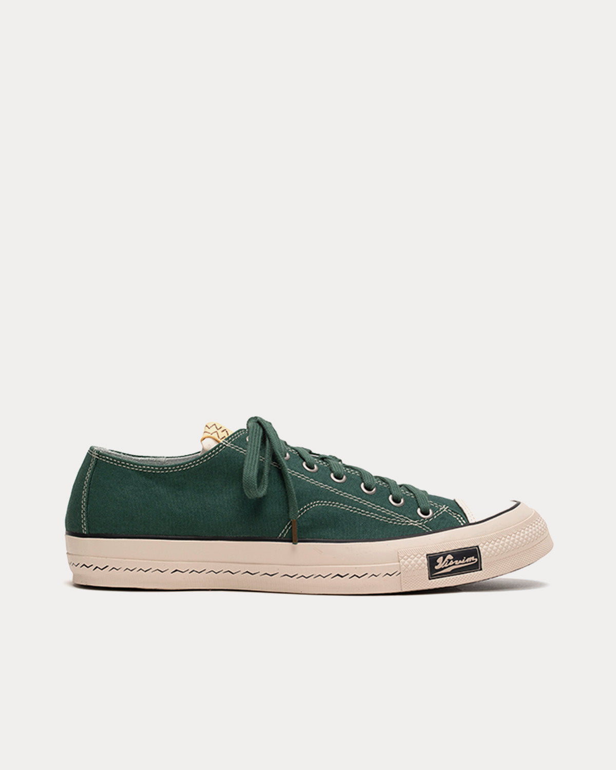 Visvim Men's Skagway Lo Canvas Green Low Top Sneakers