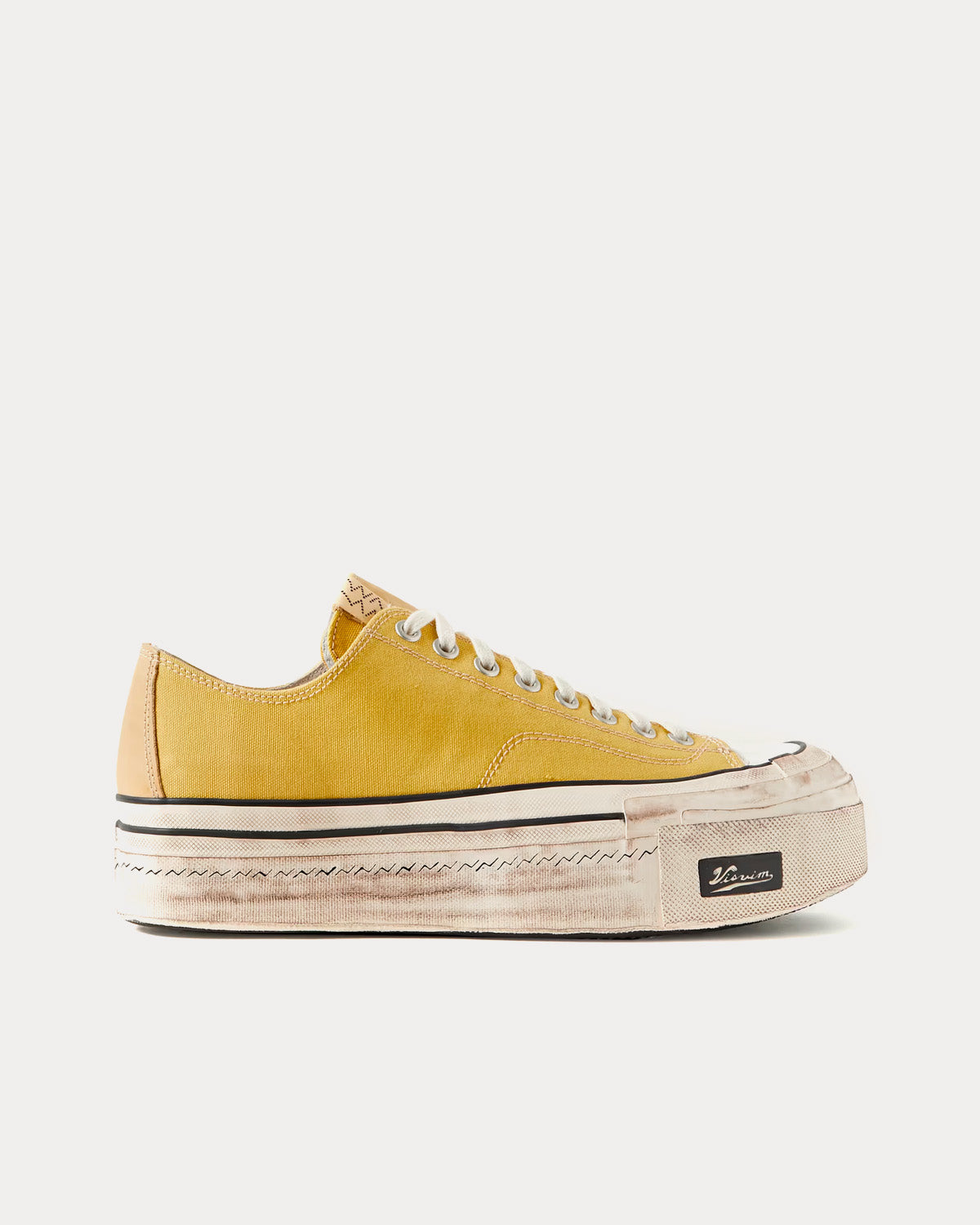 Visvim Men's Skagway Lo G.Patten Yellow Low Top Sneakers