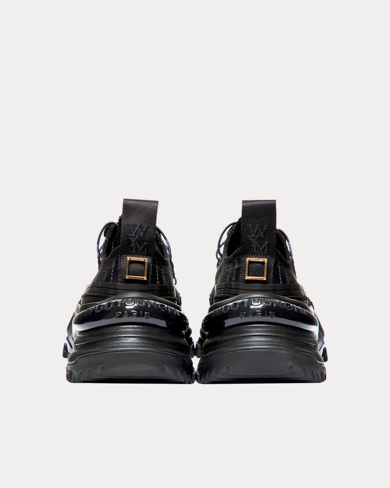 Wooyoungmi Men's Double Lace Black Low Top Sneakers & Trainers