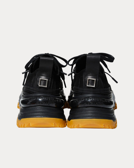 Wooyoungmi Double Lace Canvas Black Low Top Sneakers - 3