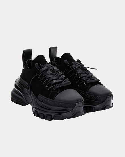 Wooyoungmi Double Lace Suede Black Low Top Sneakers - 2