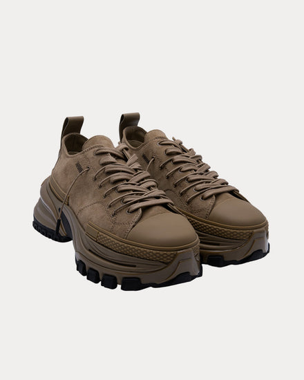 Wooyoungmi Double Lace Suede Camel Low Top Sneakers - 2