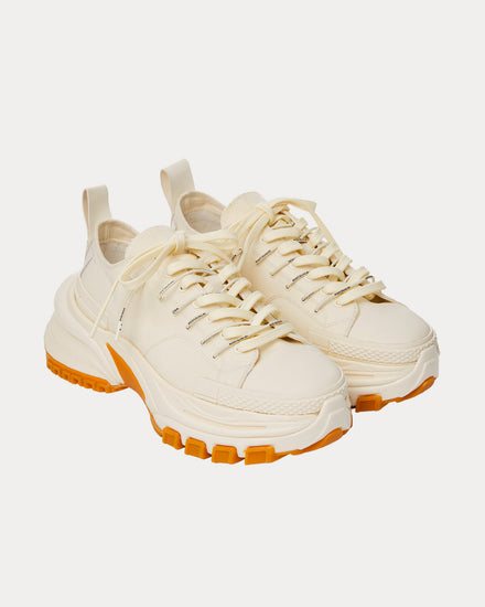 Wooyoungmi Double Lace Canvas Ivory Low Top Sneakers - 2