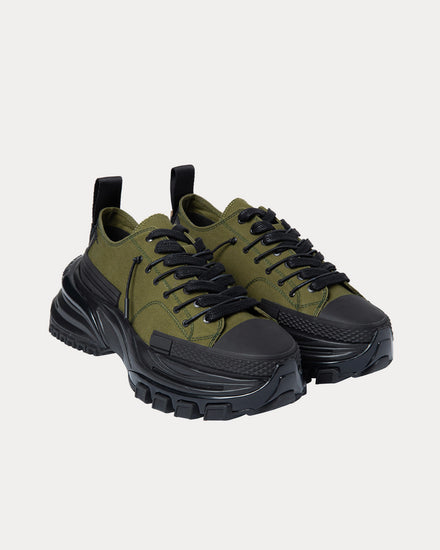Wooyoungmi Double Lace Khaki Low Top Sneakers - 2