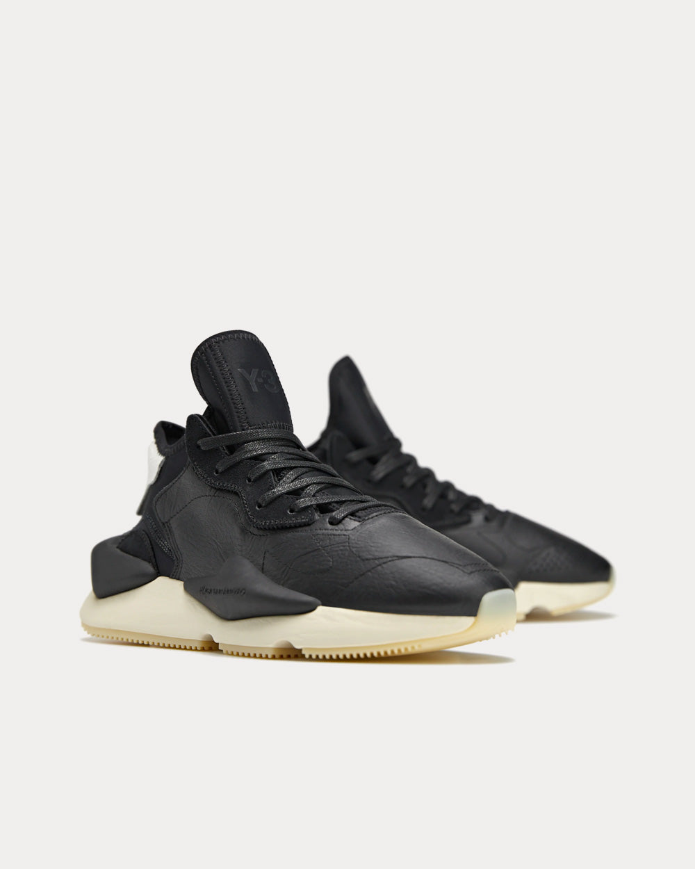 Y 3 Kaiwa Black Black Cream White Low Top Sneakers Sneak in Peace