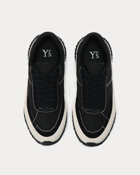 Y's Ox Rough Stitch Black / White Low Top Sneakers