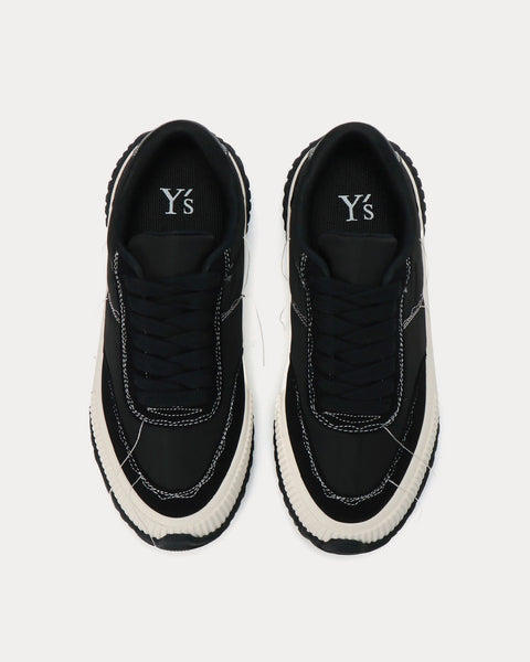 Y's Ox Rough Stitch Black / White Low Top Sneakers