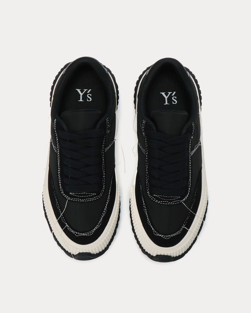 Yohji Yamamoto Y's Ox Rough Stitch Black / White Low Top Sneakers - 2
