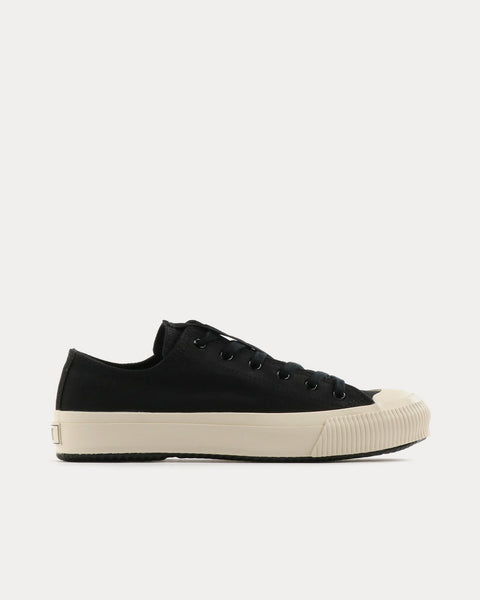 Y's Classic Cotton Canvas Black Low Top Sneakers