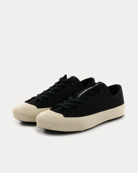 Y's Classic Cotton Canvas Black Low Top Sneakers