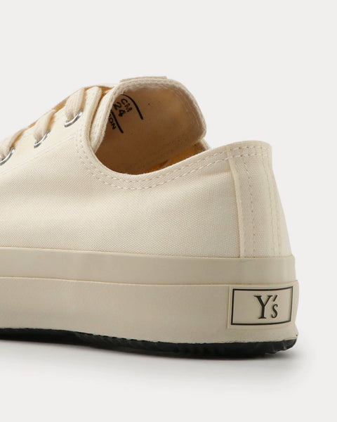 Y's Classic Cotton Canvas White Low Top Sneakers