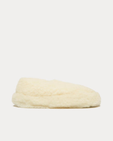 Yoko Wool Siberian Wool Beige Slip Ons