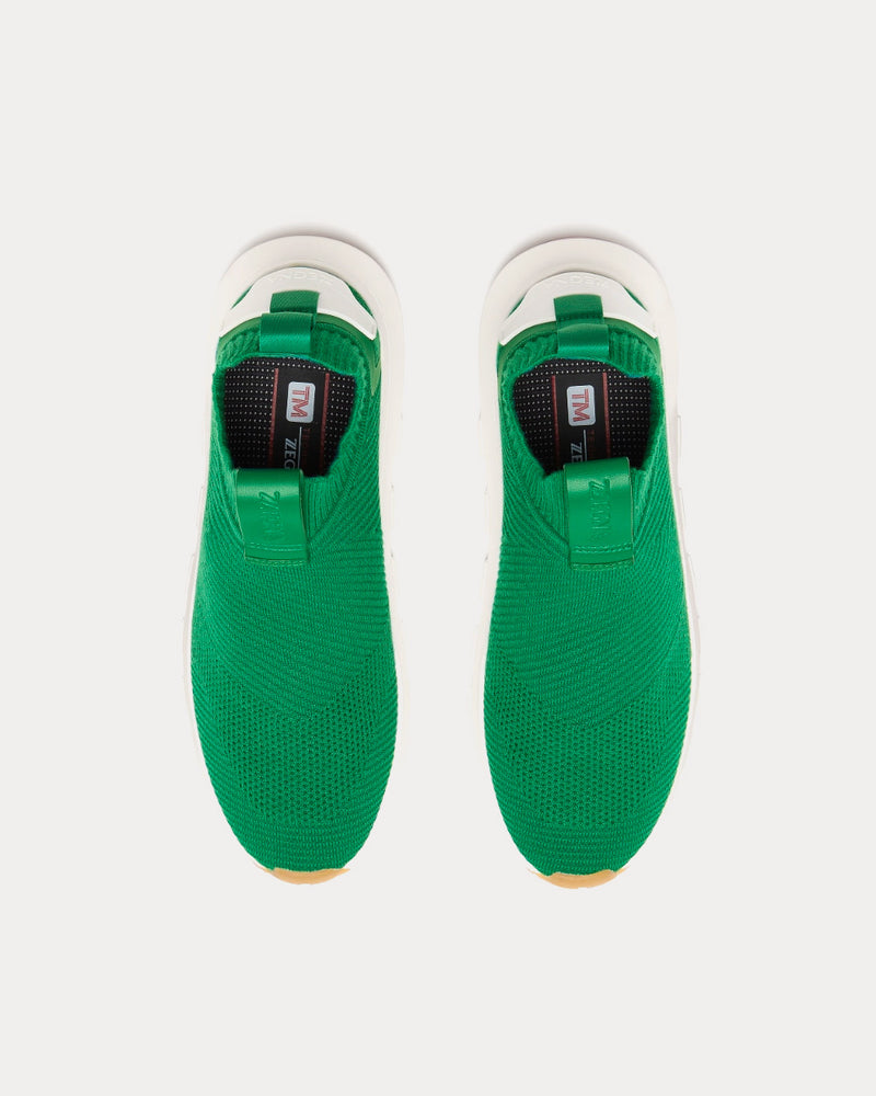 Zegna Sock 2.0 Techmerino Bright Green Slip On Sneakers - 2