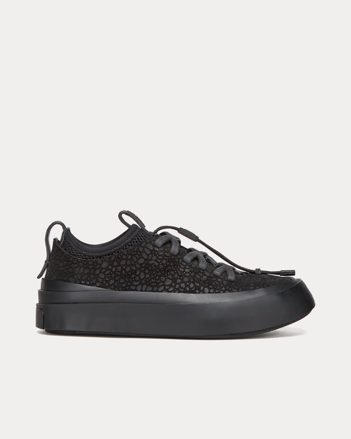 Zegna x Mr Bailey Men's Triple Stitch Suede Black Low Top Sneakers