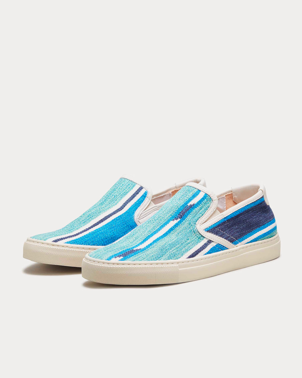 Zespa - Textile Fantaisie Kilim Bleu Slip On Sneakers